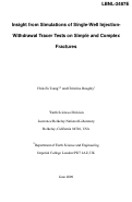 Cover page: Insight from simulations of single-well injection-withdrawal tracer tests on simple and complex fractures