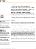 Cover page: Preferential expression of scores of functionally and evolutionarily diverse DNA and RNA-binding proteins during Oxytricha trifallax macronuclear development.