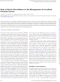 Cover page: Role of Active Surveillance in the Management of Localized Prostate Cancer