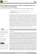 Cover page: Development and Assessment of SNP Genotyping Arrays for Citrus and Its Close Relatives