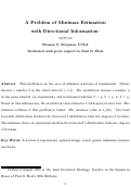 Cover page: A Problem in Minimax Estimation With Directional Information