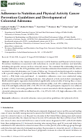 Cover page: Adherence to Nutrition and Physical Activity Cancer Prevention Guidelines and Development of Colorectal Adenoma