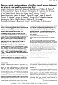 Cover page: Genome-wide meta-analyses identifies novel taxane-induced peripheral neuropathy-associated loci