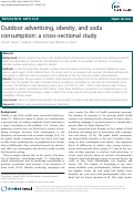 Cover page: Outdoor advertising, obesity, and soda consumption: a cross-sectional study