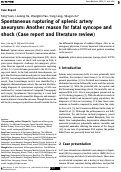 Cover page: Spontaneous rupturing of splenic artery aneurysm: Another reason for fatal syncope and shock (Case report and literature review)