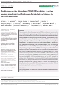 Cover page: Cu/Zn superoxide dismutase (VdSOD1) mediates reactive oxygen species detoxification and modulates virulence in Verticillium dahliae