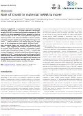 Cover page: Role of Cnot6l in maternal mRNA turnover.