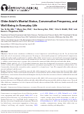 Cover page: Older Adult's Marital Status, Conversation Frequency, and Well-Being in Everyday Life.