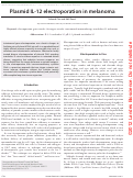 Cover page: Plasmid IL-12 electroporation in melanoma