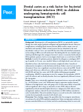 Cover page: Dental caries as a risk factor for bacterial blood stream infection (BSI) in children undergoing hematopoietic cell transplantation (HCT)