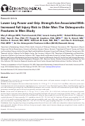 Cover page: Lower Leg Power and Grip Strength Are Associated With Increased Fall Injury Risk in Older Men: The Osteoporotic Fractures in Men Study.