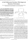 Cover page: A GaN Differential Oscillator With Improved Harmonic Performance