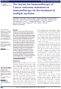 Cover page: The Society for Immunotherapy of Cancer consensus statement on immunotherapy for the treatment of multiple myeloma