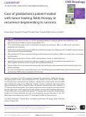 Cover page: Case of glioblastoma patient treated with tumor treating fields therapy at recurrence degenerating to sarcoma