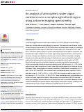 Cover page: An analysis of atmospheric water vapor variations over a complex agricultural region using airborne imaging spectrometry