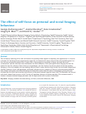 Cover page: The effect of self-focus on personal and social foraging behaviour.