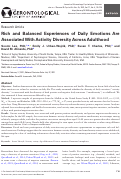 Cover page: Rich and Balanced Experiences of Daily Emotions Are Associated With Activity Diversity Across Adulthood.