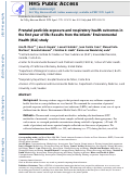 Cover page: Prenatal pesticide exposure and respiratory health outcomes in the first year of life: Results from the infants’ Environmental Health (ISA) study