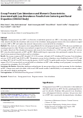 Cover page: Group Prenatal Care Attendance and Women’s Characteristics Associated with Low Attendance: Results from Centering and Racial Disparities (CRADLE Study)