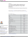 Cover page: Correction: Gender stigma awareness is associated with adolescent risky health behaviors.