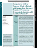 Cover page: Comparison of Existing Response Criteria in Patients with Hepatocellular Carcinoma Treated with Transarterial Chemoembolization Using a 3D Quantitative Approach.