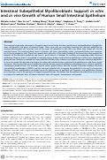 Cover page: Intestinal Subepithelial Myofibroblasts Support in vitro and in vivo Growth of Human Small Intestinal Epithelium