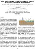 Cover page: Rapid Deployment with Confidence:Calibration and Fault Detection in Environmental Sensor Networks