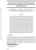 Cover page: Supervised learning and the finite-temperature string method for computing committor functions and reaction rates