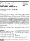 Cover page: In Utero Transplantation of Placenta-Derived Mesenchymal Stromal Cells for Potential Fetal Treatment of Hemophilia A.