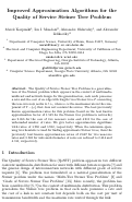 Cover page: Improved approximation algorithms for the Quality of Service Steiner Tree Problem