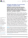 Cover page: Cell type specificity of neurovascular coupling in cerebral cortex