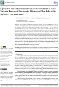 Cover page: Liposomes and Other Nanocarriers for the Treatment of Acne Vulgaris: Improved Therapeutic Efficacy and Skin Tolerability.