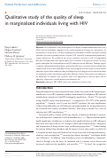 Cover page: Qualitative study of the quality of sleep in marginalized individuals living with HIV