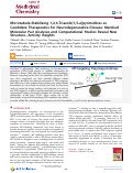 Cover page: Microtubule-Stabilizing 1,2,4-Triazolo[1,5‑a]pyrimidines as Candidate Therapeutics for Neurodegenerative Disease: Matched Molecular Pair Analyses and Computational Studies Reveal New Structure–Activity Insights