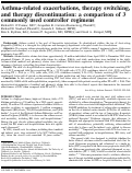 Cover page: Asthma-related exacerbations, therapy switching, and therapy discontinuation: a comparison of 3 commonly used controller regimens