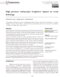 Cover page: High pressure endoscopic irrigation: impact on renal histology