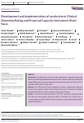 Cover page: Development and implementation of an electronic Clinical Dementia Rating and Financial Capacity Instrument‐Short Form