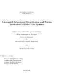 Cover page: Automated Behavioural Identification and Timing Verification of Pulse Gate Systems