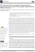 Cover page: Non-Targeted Detection of Synthetic Oligonucleotides in Equine Serum Using Liquid Chromatography-High-Resolution Mass Spectrometry.