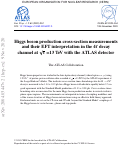 Cover page: Higgs boson production cross-section measurements and their EFT interpretation in the 4ℓ decay channel at s=13 TeV with the ATLAS detector