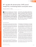 Cover page: JIP1 regulates the directionality of APP axonal transport by coordinating kinesin and dynein motors