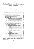 Cover page: The Fine Print of State Environmental Audit Privileges