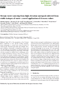 Cover page: Stream water sourcing from high-elevation snowpack inferred from stable isotopes of water: a novel application of d-excess values