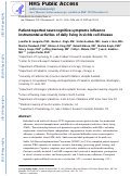 Cover page: Patient‐reported neurocognitive symptoms influence instrumental activities of daily living in sickle cell disease