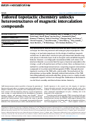 Cover page: Tailored topotactic chemistry unlocks heterostructures of magnetic intercalation compounds.