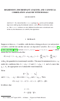 Cover page: Regression, Discriminant Analysis, and Canonical Correlation Analysis with Homals