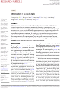 Cover page: Observation of acoustic spin