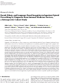 Cover page: Racial, Ethnic, and Language-Based Inequities in Inpatient Opioid Prescribing by Diagnosis from Internal Medicine Services, a Retrospective Cohort Study.