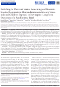 Cover page: Switching to Efavirenz Versus Remaining on Ritonavir-boosted Lopinavir in Human Immunodeficiency Virus-infected Children Exposed to Nevirapine: Long-term Outcomes of a Randomized Trial.