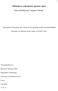Cover page: Melatonin as a Therapeutic Agent for Sepsis